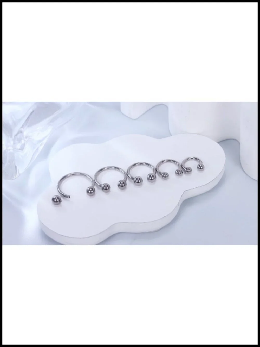Internally Threaded Titanium Horseshoe Nose Ring Septum Hoop for Cartilage